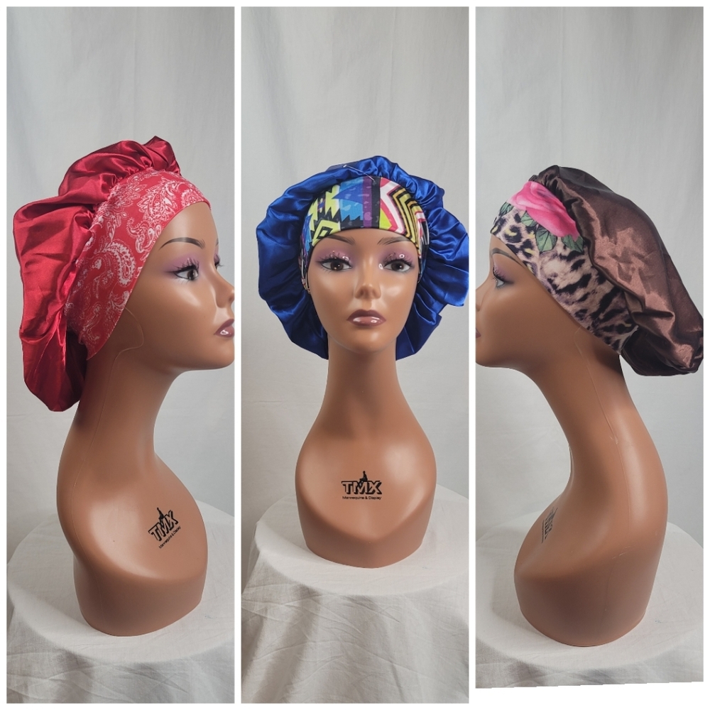 Hair bonnet cap 3 in a bundle NWT